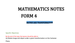 form 4 mathematics notes pdf