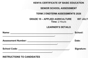 grade 10 Agriculture exams