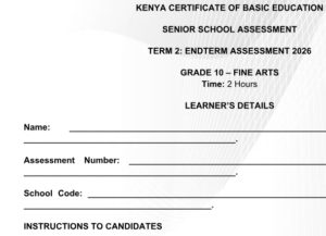 Grade 10 Fine arts exams