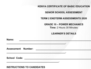 Grade 10 power mechanics exams