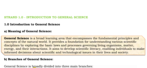 Grade 10 general science notes