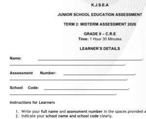 grade 9 cre exams