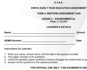 Grade 3 exams 2026