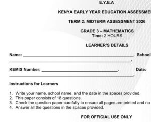 grade 3 mid term exams