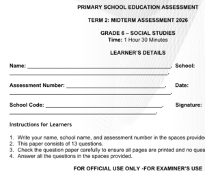 Grade 6 mid term exams