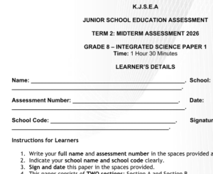 grade 8 exams 2026