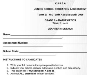 grade 8 mid term exams