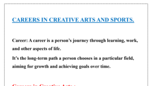 grade 9 creative arts and sports notes