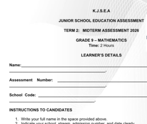 grade 9 mathematics exams 2026