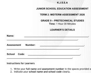 grade 9 pre technical exams