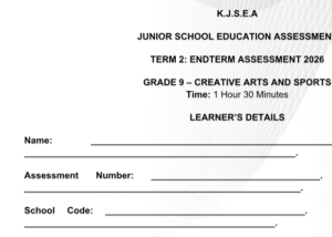 Kjsea 2026 creative arts and sports paper 1 prediction exam