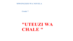 uteuzi wa chale mwongozo notes