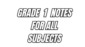 grade 1 notes