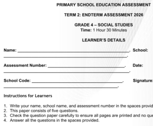 grade 4 end term exam