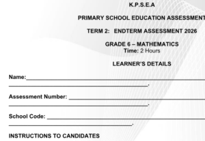 grade 6 end term exams