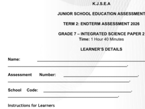 grade 7 end term exams