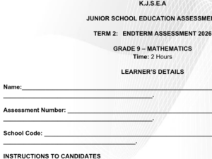 grade 9 end term exams