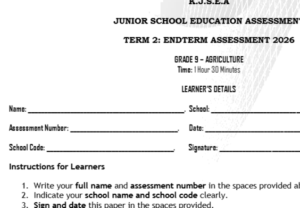 Grade 9 Agriculture end term 2 exam 2026
