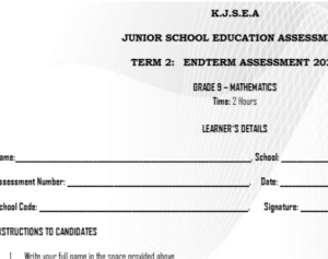 Grade 9 mathematics end term 2 exam 2026