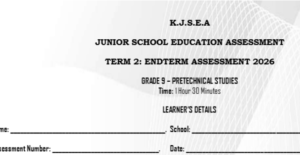 Grade 9 pre technical end term 2 2026