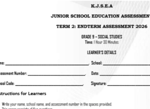 Grade 9 social studies end term 2 2026