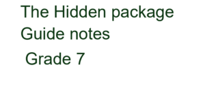 Hidden package guide notes Grade 7