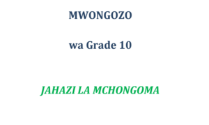 Jahazi la mchongoma notes grade 10